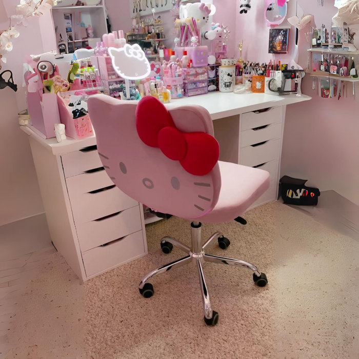 Isabelle & Max™ Mariario Hello Kitty Kawaii Swivel Vanity Chair for